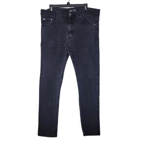 Public Record Slim Fit Jeans Men 40x30 (38x28) Black Stretch Denim Classic Dark